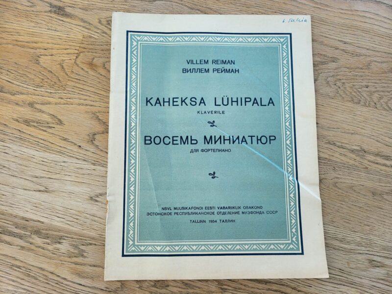 100203003 Kaheksa lühipala klaverile . Villem Reiman
