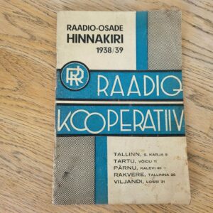 100607172 Raadiokooperatiiv . Raadio-osade hinnakiri 1938/39