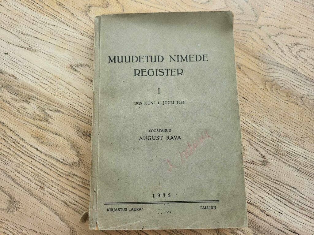 Muudetud nimede register 1935