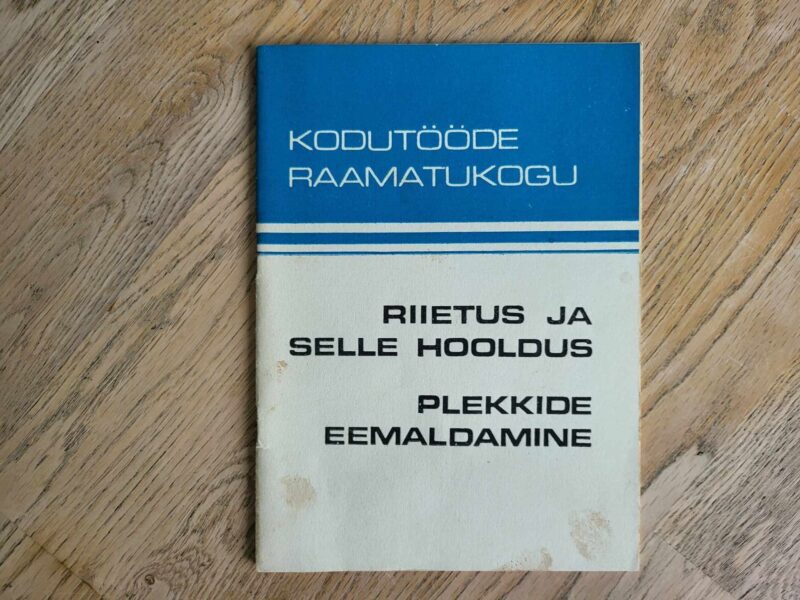 105221843 Riietus ja selle hooldus Plekkide eemaldamine