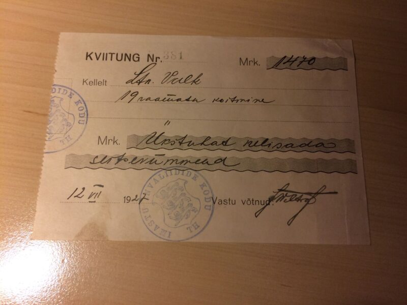 1922 Aasta Kviitung
