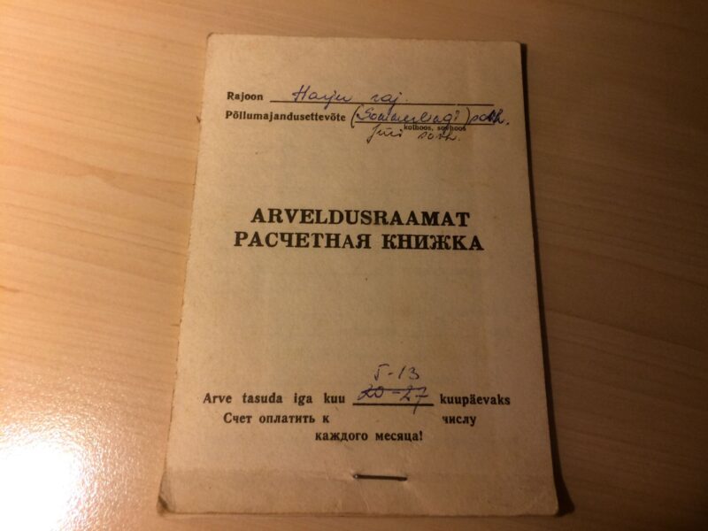 Harju Rajooni 1988 Arveldusraamat