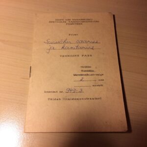 Pass Filmi Sururõhu Saamine Ja Kasutamine 1991. Filmoteek