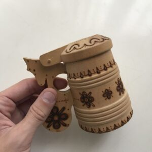 Vana Puidust Õllekann Kruus Puit