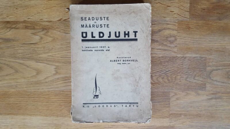 50166449 Seaduste ja määruste üldjuht . 1937