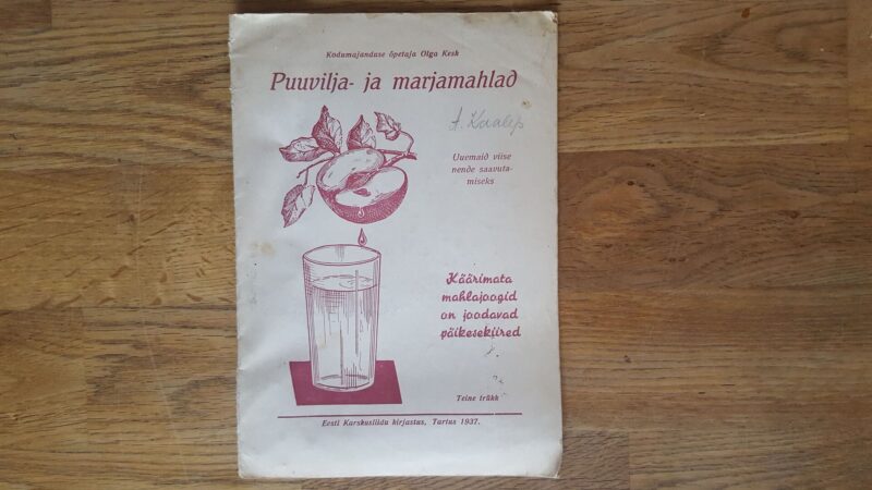 52034230 Puuvilja ja marjamahlad . Olga Kesk 1937