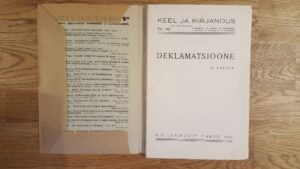 Deklamatsioone . Aleksander Vaigla . 1936