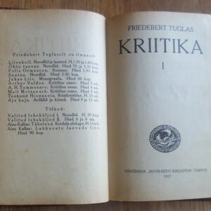 60887619 Kriitika I . Friedebert Tuglas . 1919