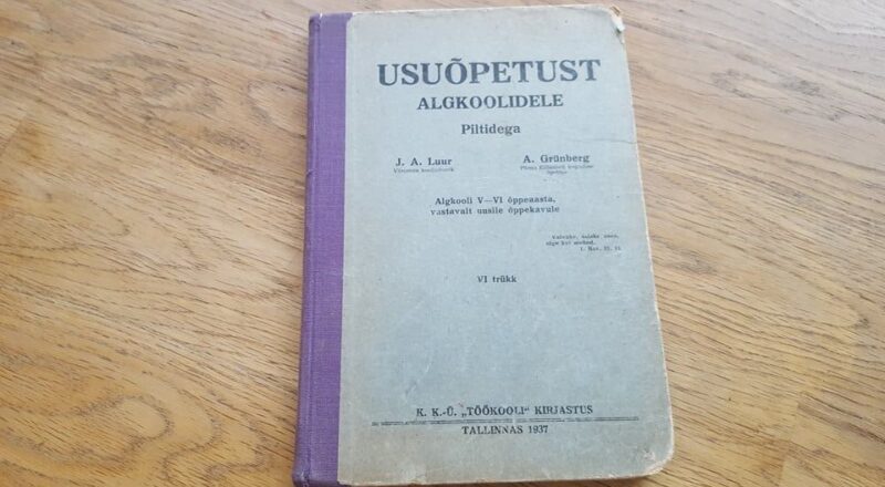 Usuõpetust algkoolidele piltidega 1937