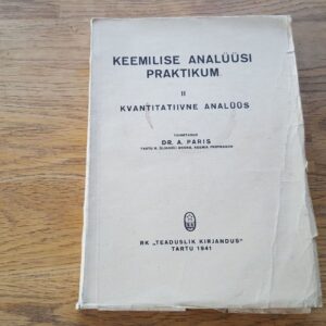 Keemilise analüüsi praktikum II . 1941