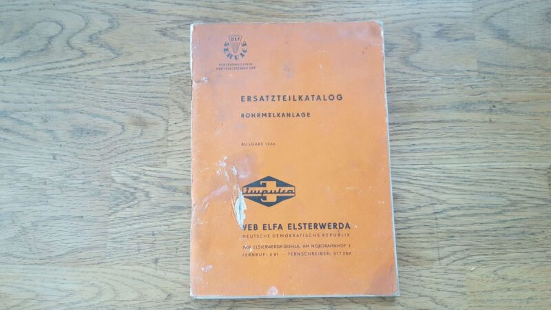 69912890 Ersatzteilkatalog Rohrmelkanlage