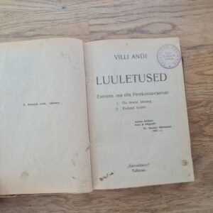 Villi Andi Luuletused esimene osa . 1923