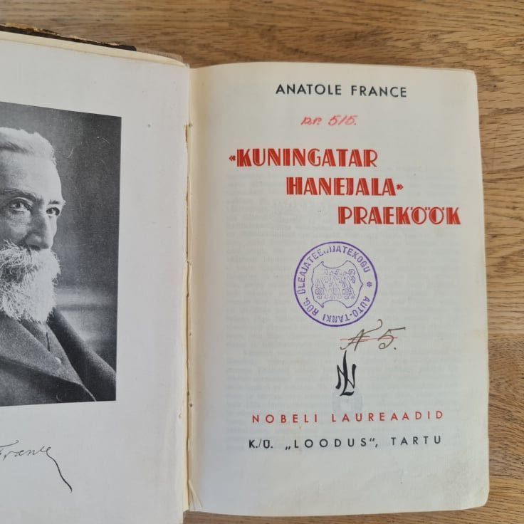 82134136 Kuningatar hanejala praeköök . Anatole France . 1935