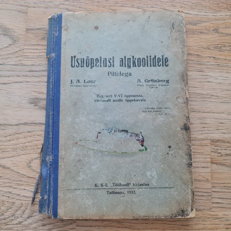 Usuõpetust algkoolile piltidega. 1932