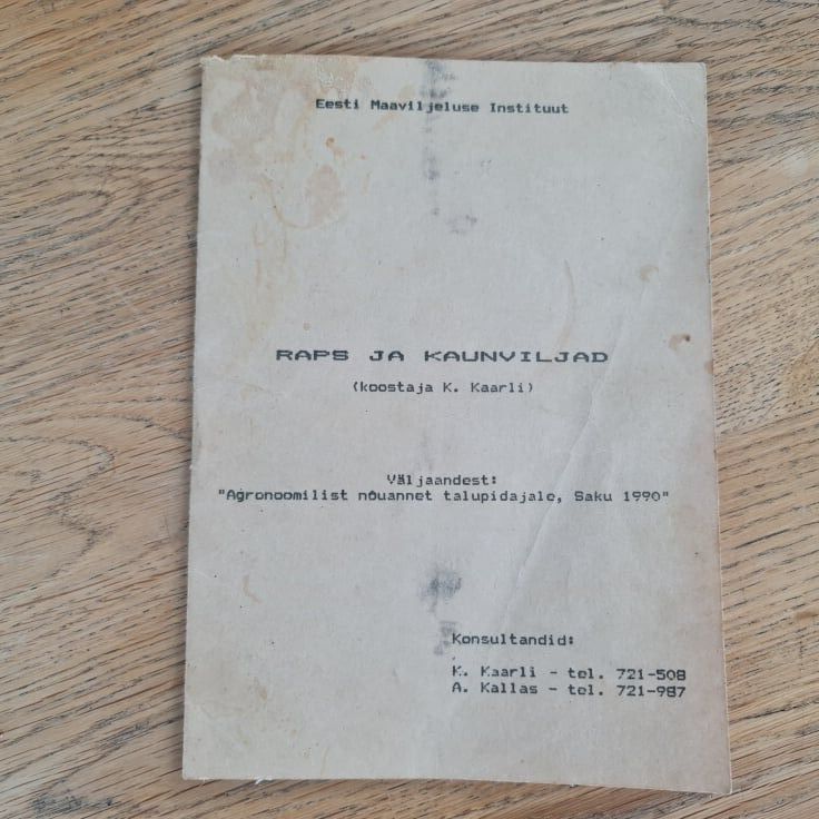 87301121 Raps ja kaunviljad . Karl Kaarli