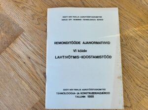 Remonditööde ajanormatiivid lahtivõtmis-koostamistööd