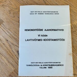 95565573 Remonditööde ajanormatiivid lahtivõtmis-koostamistööd