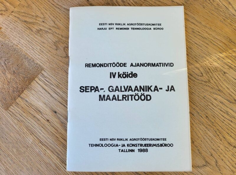 95565645 Remonditööde ajanormatiivid sepa- galvaanika ja maalritööd