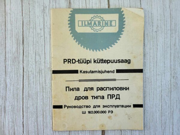 PRD tüüpi küttepuusaag Kasutusjuhend