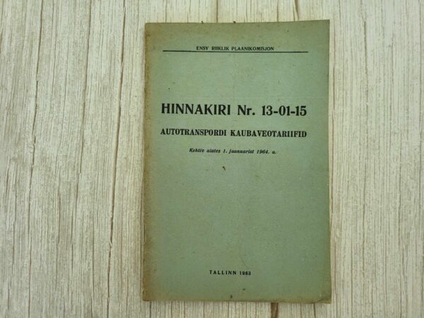 Hinnakiri nr 13-01-15  autotranspordi kaubaveotariifid