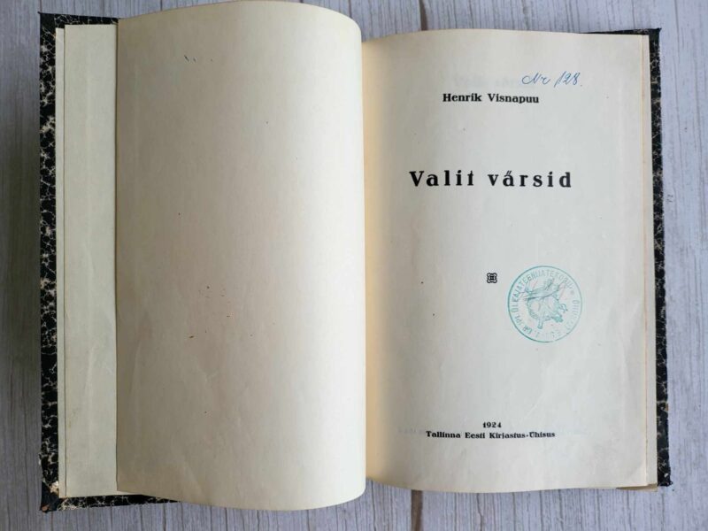 Valit värsid . Henrik Visnapuu
