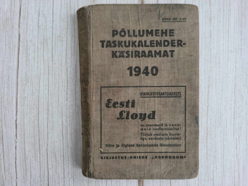 119853211 Põllumehe taskukalender-käsiraamat 1940