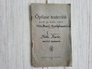 Õpilase teatevihik kooli ja kodu vahel 1926