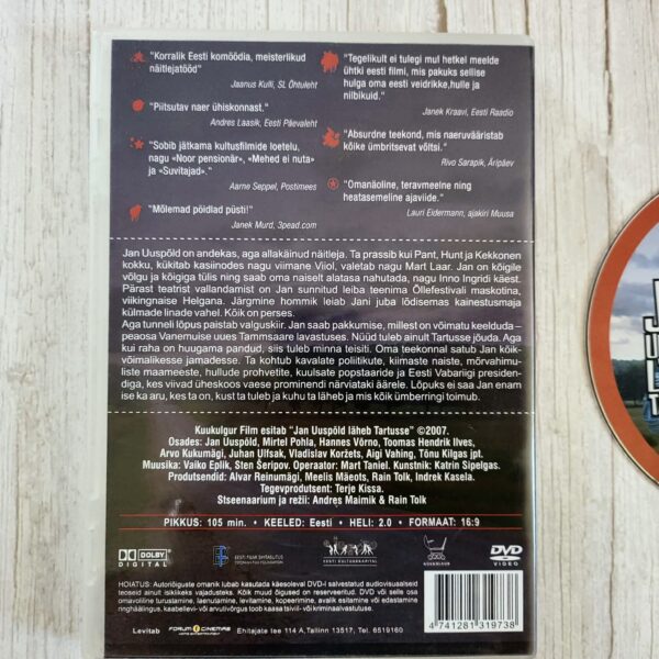 Jan Uuspõld läheb Tartusse – Andres Maimik, Rain Tolk - DVD karbi tagumine pool