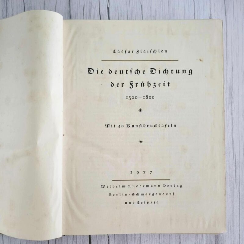 Die deutsche Dichtung der Fruhzeit 1500-1800 Die deutsche Dichtung der Fruhzeit 1500-1800