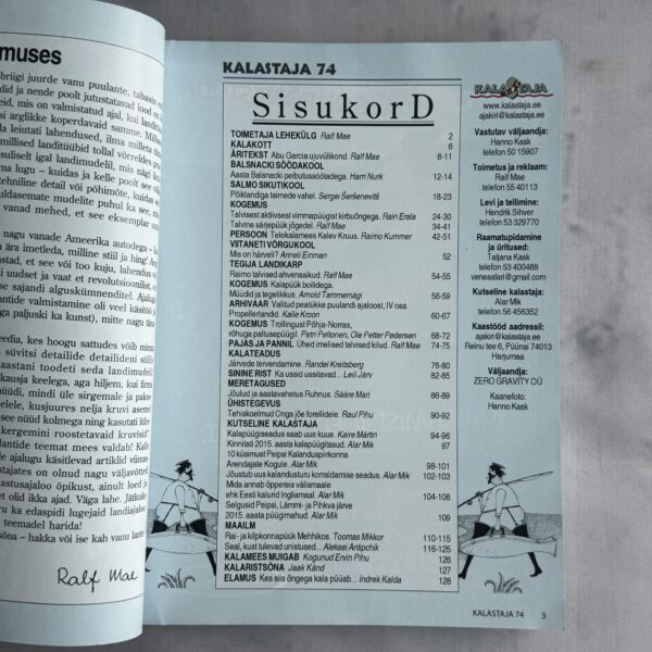 Harrastuskalastuse ajakiri Kalastaja 74, talv 2014/2015