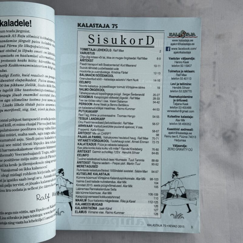 Harrastuskalastuse ajakiri Kalastaja 75, kevad 2015 Harrastuskalastuse ajakiri Kalastaja 75, kevad 2015