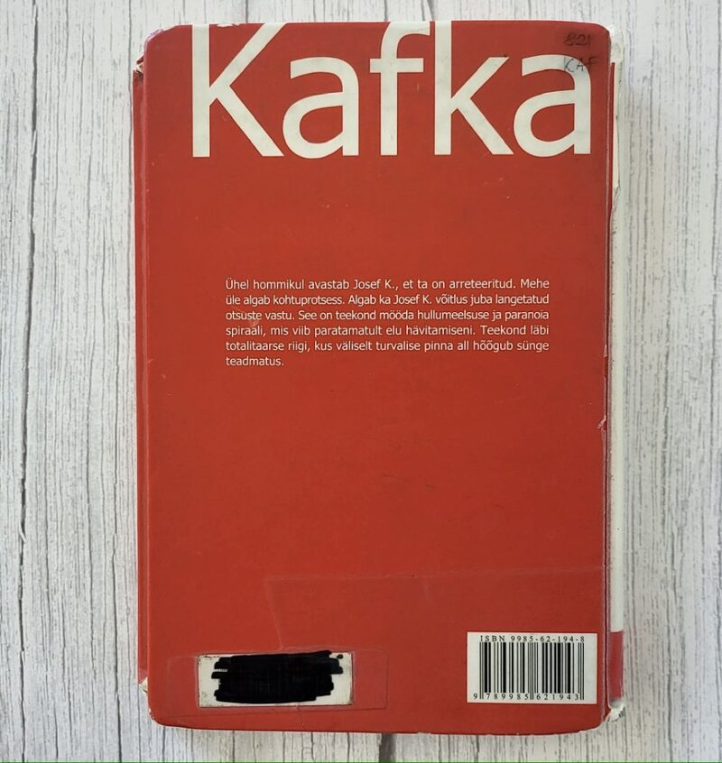 Protsess – Franz Kafka, tagakaas